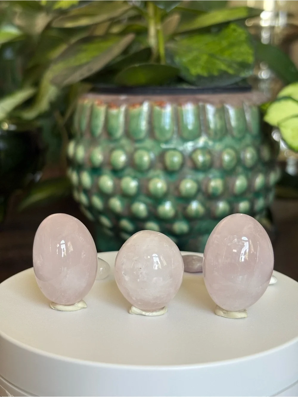Rose Quartz Egg and Crystal Tumble Set - Howlite, Quartz, Labradorite Bundle